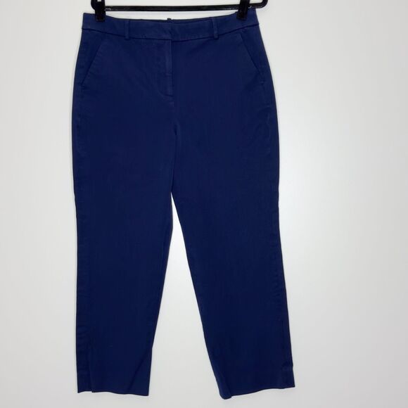 J. Crew 2023 Kallie Straight Leg Ankle Pant Navy Blue Women's Size 12 - Picture 8 of 8